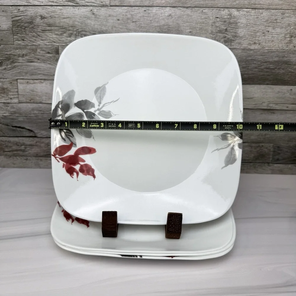 Corelle Kyoto Leaves Plate & Bowl Set 4 - 10.25